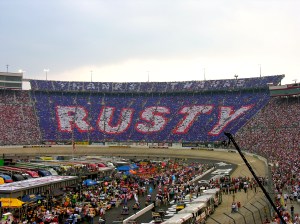The last NASCAR race ran at Bristol, TN by 1989 Winston Cup champ Rusty Wallace (8/27/2005).
